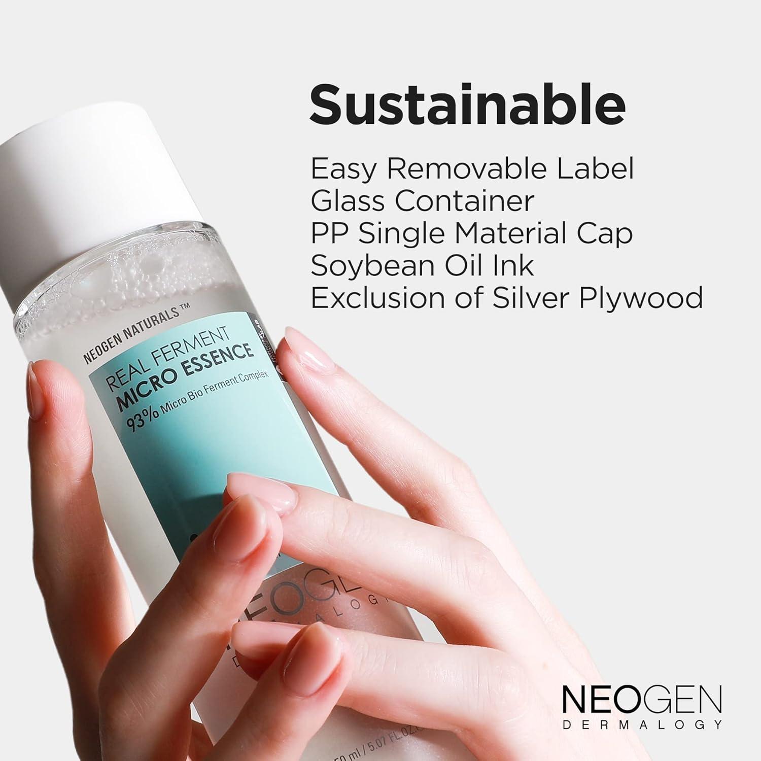 imageDERMALOGY by NEOGEN Real Ferment Micro Essence Korean Skincare Toner amp Essence with 93 Ferments for Instant Hydration and HealthyLooking Skin 507 fl oz 150 mlMicro Essence Pack of 2