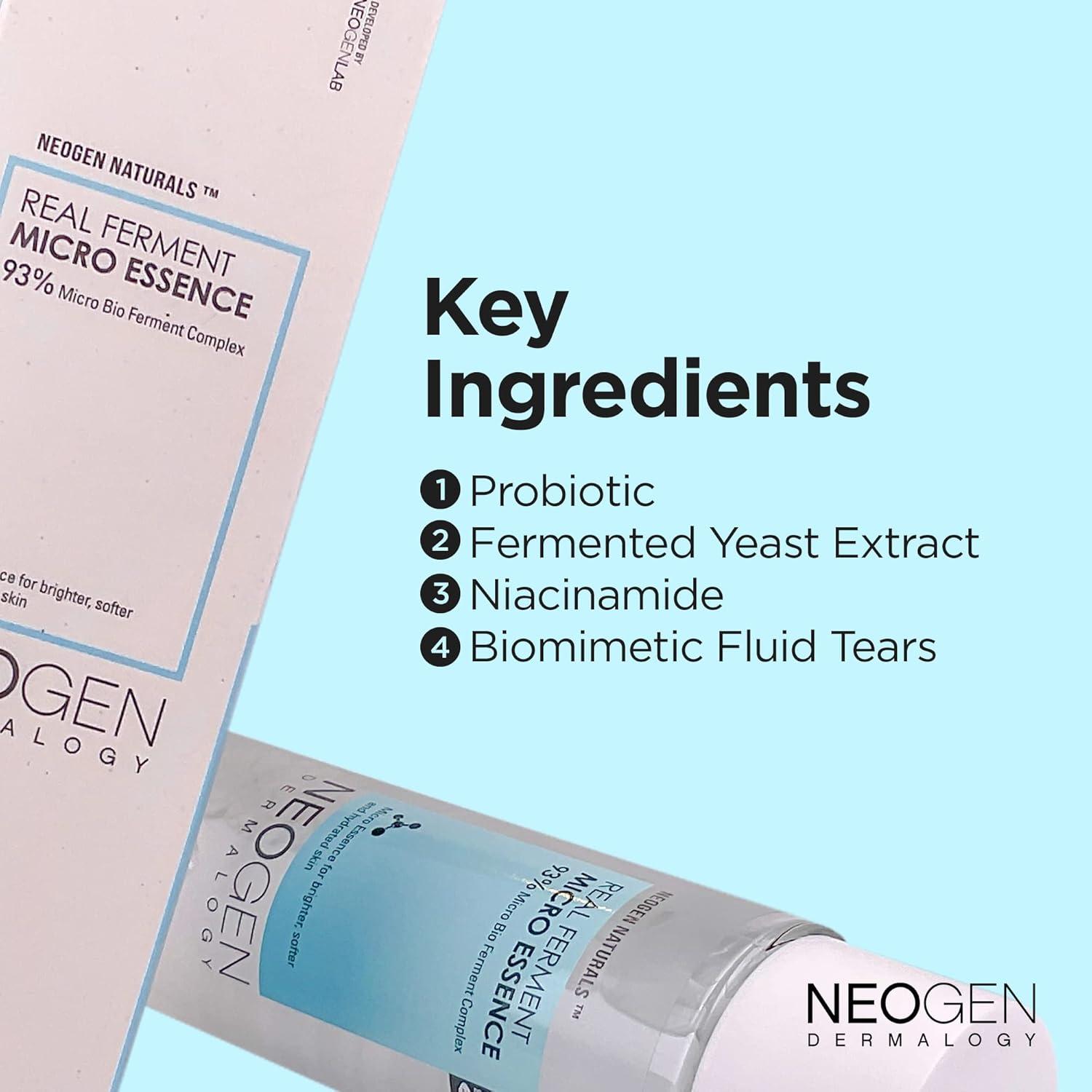 imageDERMALOGY by NEOGEN Real Ferment Micro Essence Korean Skincare Toner amp Essence with 93 Ferments for Instant Hydration and HealthyLooking Skin 507 fl oz 150 mlMicro Essence Micro Toner Set