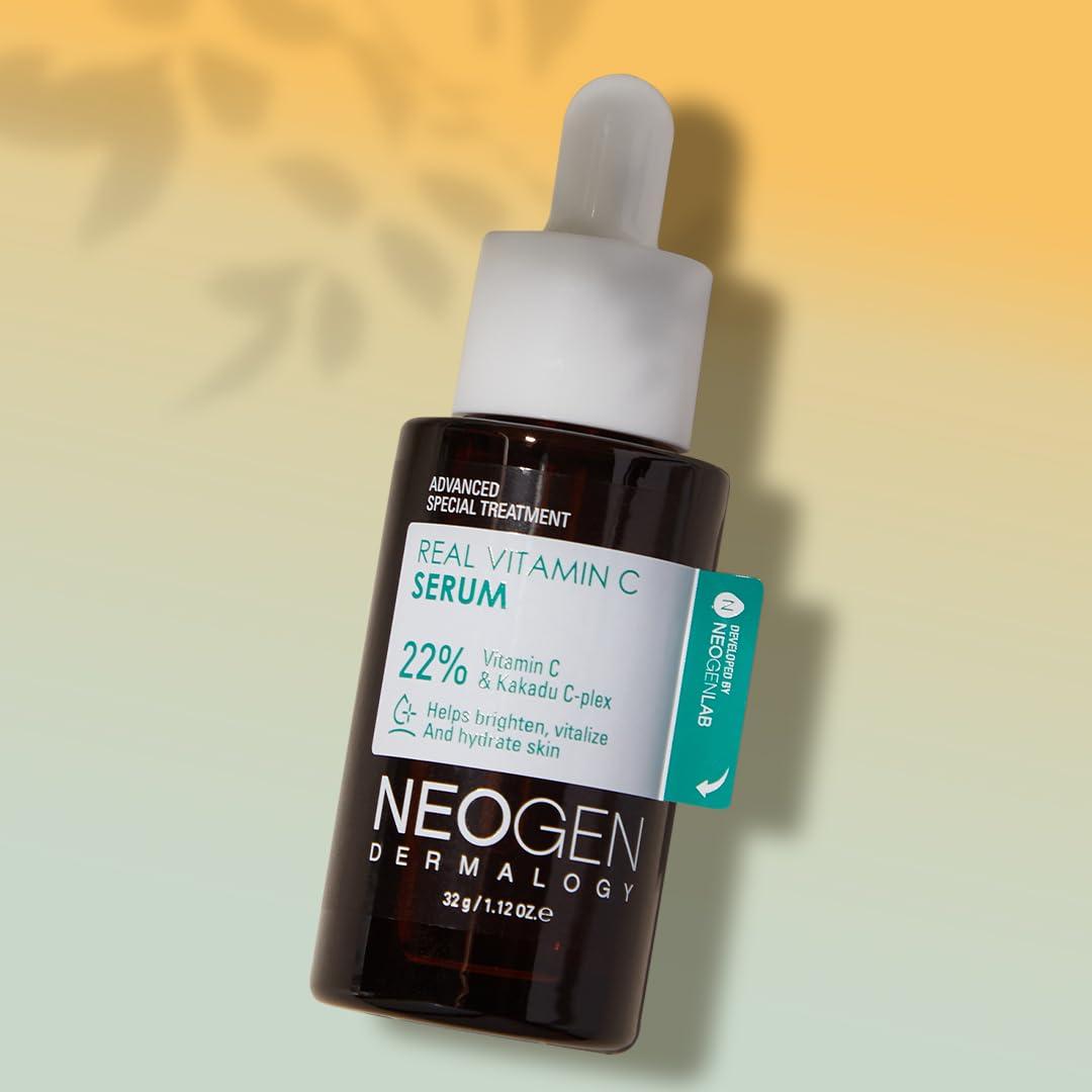 imageDERMALOGY by NEOGEN Real Vitamin C Serum 112 oz 32g Brightening Revitalizing Serum with 22 Pure Ascorbic Acid Ferulic Acid Zinc and Niacinamide Korean Skin Care
