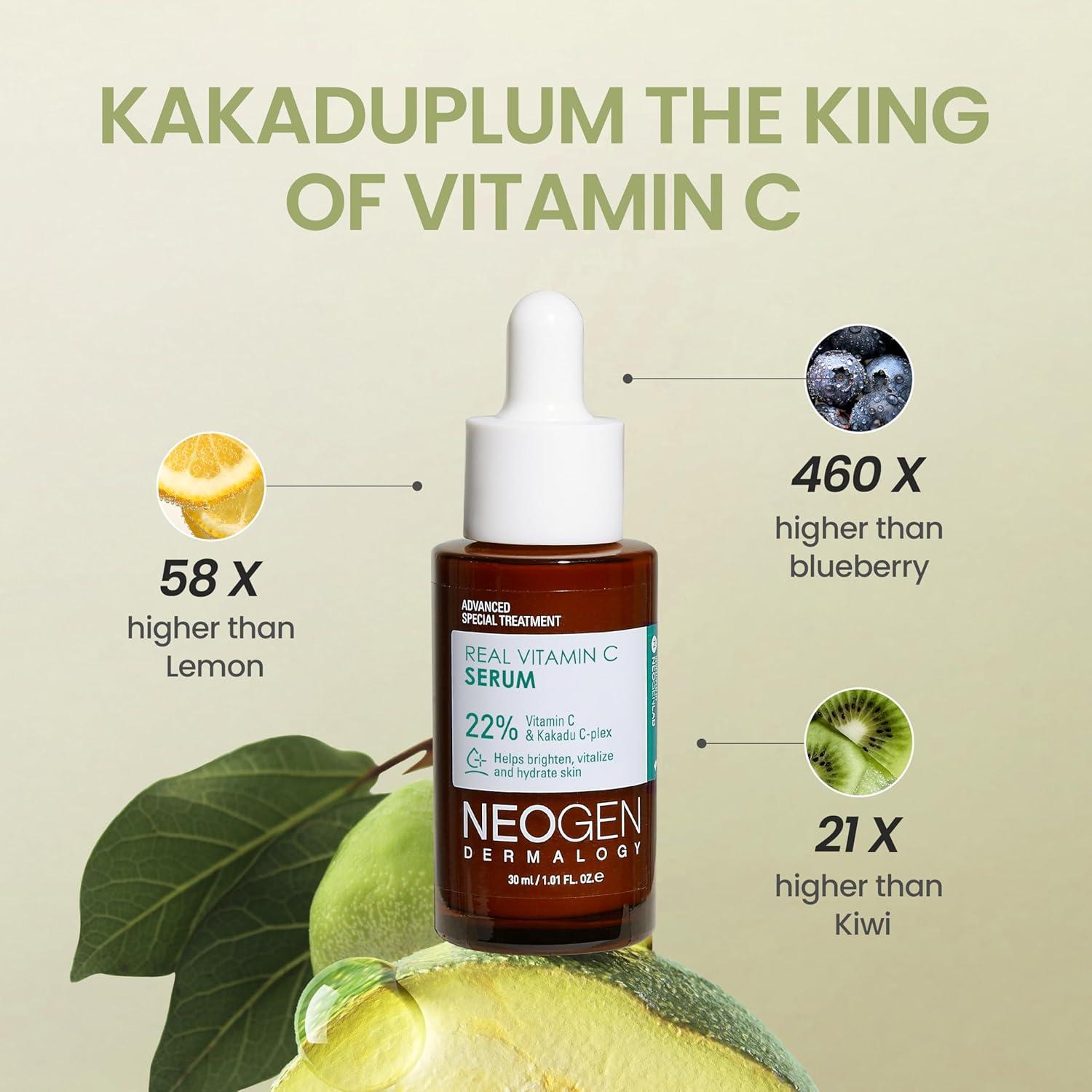 imageDERMALOGY by NEOGEN Real Vitamin C Serum 112 oz 32g Brightening Revitalizing Serum with 22 Pure Ascorbic Acid Ferulic Acid Zinc and Niacinamide Korean Skin Care