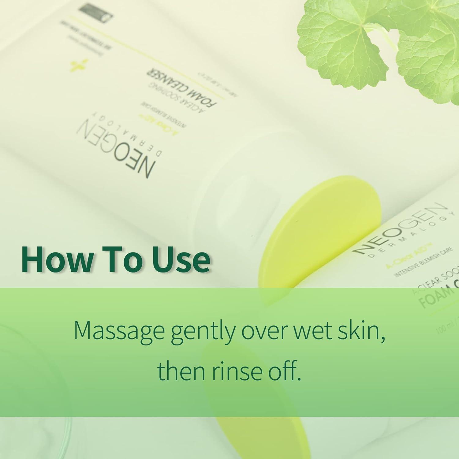 imageDERMALOGY by NEOGENLAB AClear Soothing Foam Cleanser 338 oz 100ml Clogged Pores amp Sebum Cleansing Foam for AcneProne Skin with Salicylic Acid Tea Tree Centella Asiatica Korean Skin Care