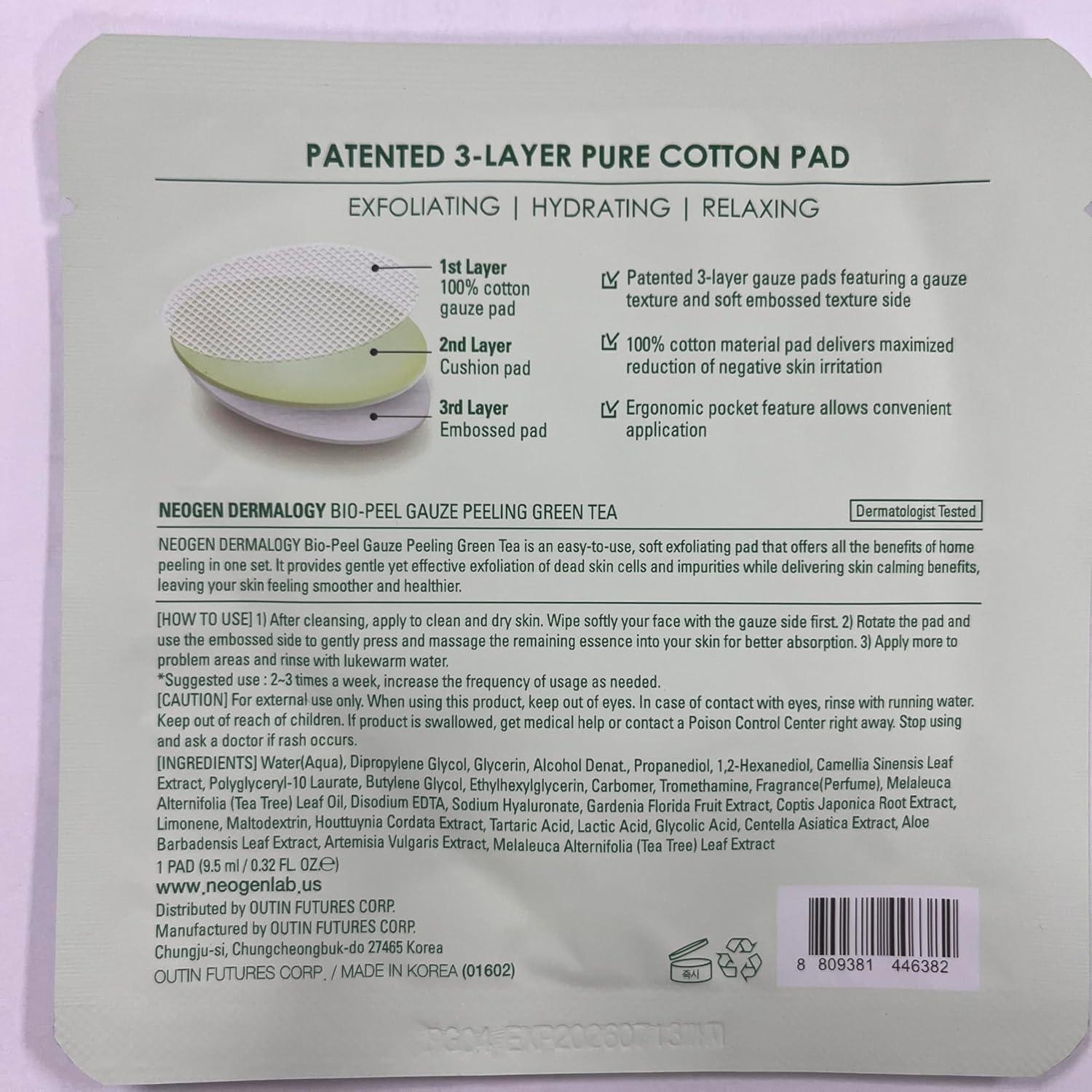imageDERMALOGY by NEOGENLAB BioPeel Gauze Peeling Pads Wine 30 pads Exfoliating amp Firming Peeling Pad with PHA amp Red Wine amp Resveratrol amp Acid Hyaluronic Korean Skin Care05 8pads BioPeel Gauze Peeling Green Tea