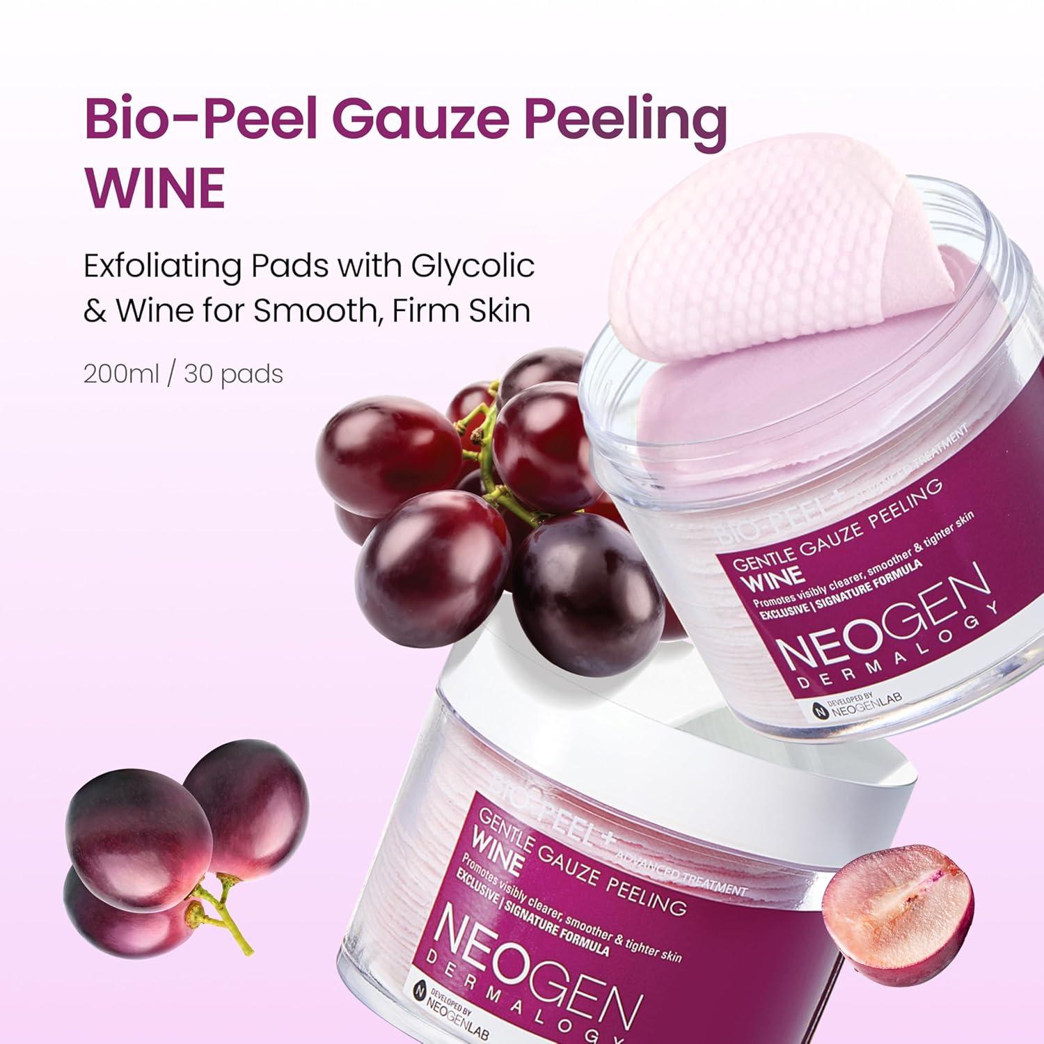 imageDERMALOGY by NEOGENLAB BioPeel Gauze Peeling Pads Wine 30 pads Exfoliating amp Firming Peeling Pad with PHA amp Red Wine amp Resveratrol amp Acid Hyaluronic Korean Skin Care03 30pads BioPeel Gauze Peeling Wine