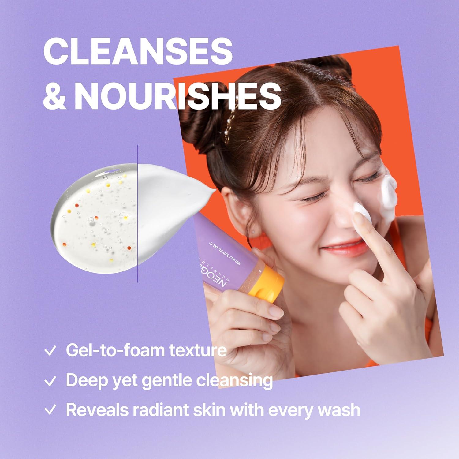 imageDERMALOGY by NEOGENLAB Double Vita Capsule Cleansing Foam VitaminRich Daily Face Cleanser with AHABHA amp Yuzu Lime Extract Brightening amp Hydrating GeltoFoam Cleanser All Skin Types 507 fl oz