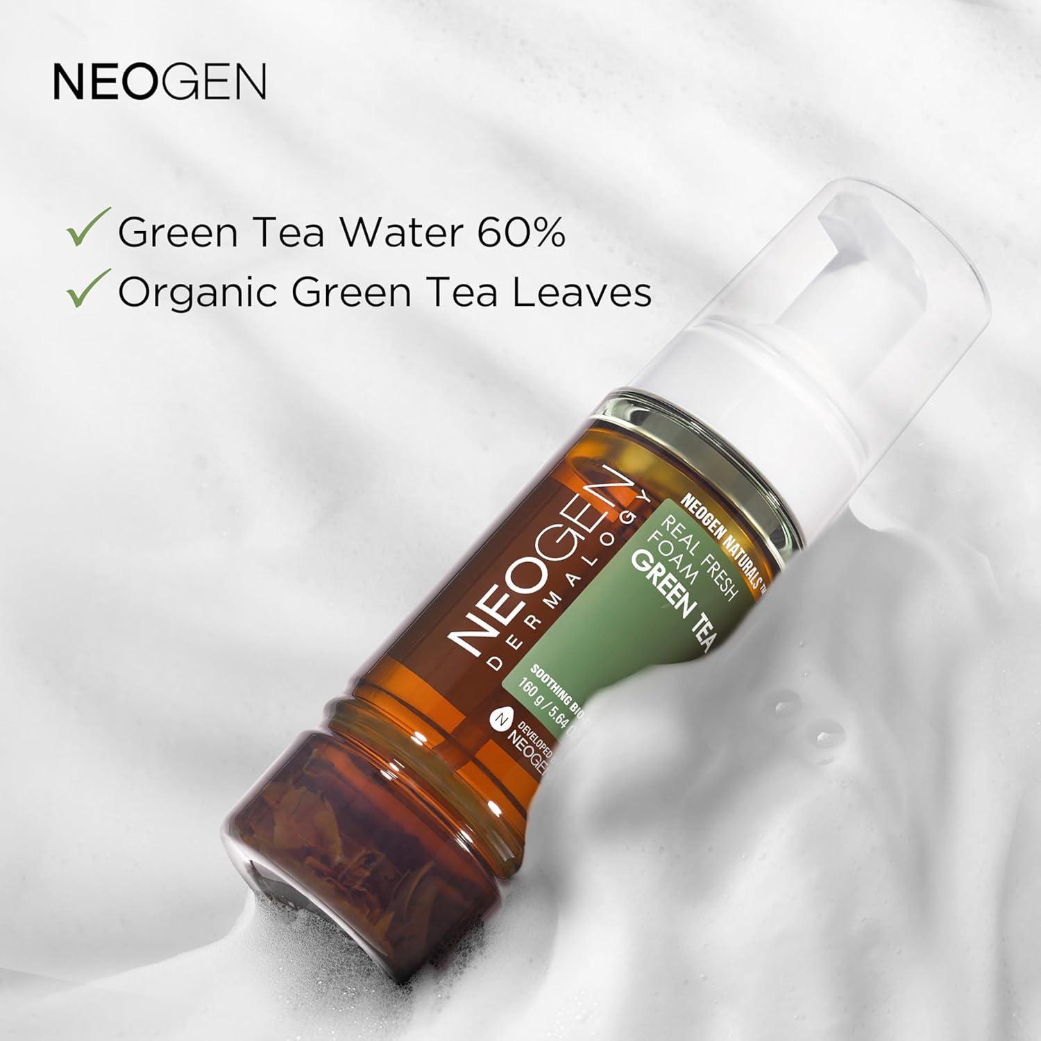 imageDERMALOGY by NEOGENLAB NEOGEN Real Fresh Foam Cleanser Green Tea 56 Fl Oz 160g Soothing amp Hydrating Gentle Cleansing Foam with Real Green Tea Extract Clean Beauty Korean Skin Care