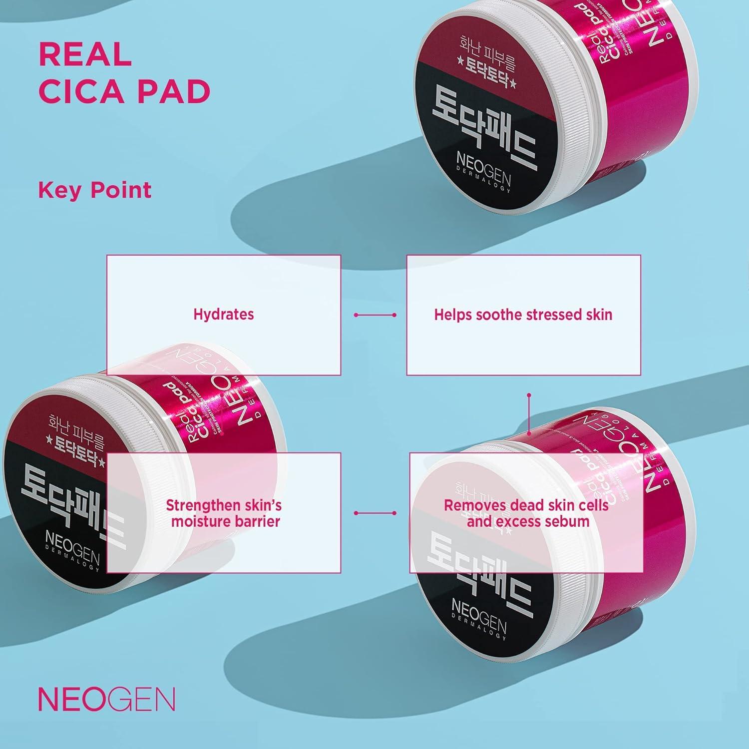imageDERMALOGY by NEOGENLAB Real Cica Pad Restores Skin Barrier Soothes Gently Exfoliates amp Cleanses Cica Micellar Pad
