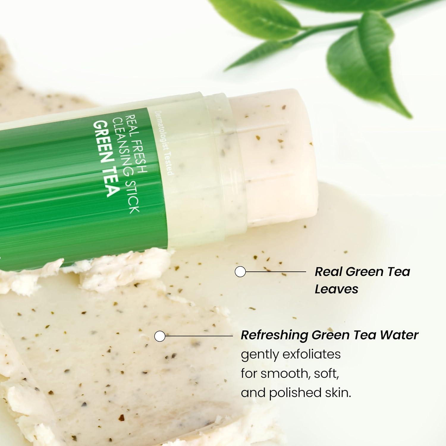 imageKBeauty NEOGEN DERMALOGY Makeup Remover Cleansing Stick with Green Tea Extract and Leaves Hydrating Travel Size Essential Real Fresh Cleansing Stick Green TeaBlackhead Remover