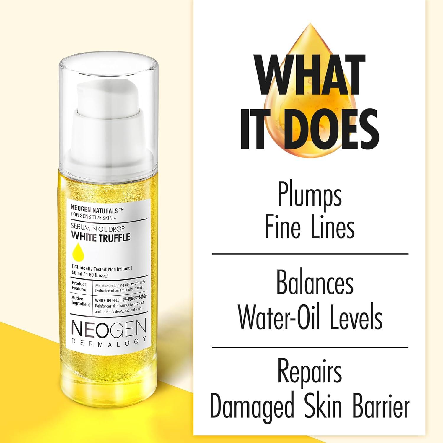 imageKBeauty Neogen Dermalogy White Truffle Serum in Oil Drop w 3 Hyaluronic Acid amp Niacinamide Hydrating Face Oil Korean Glass Skin Serum 169 fl oz