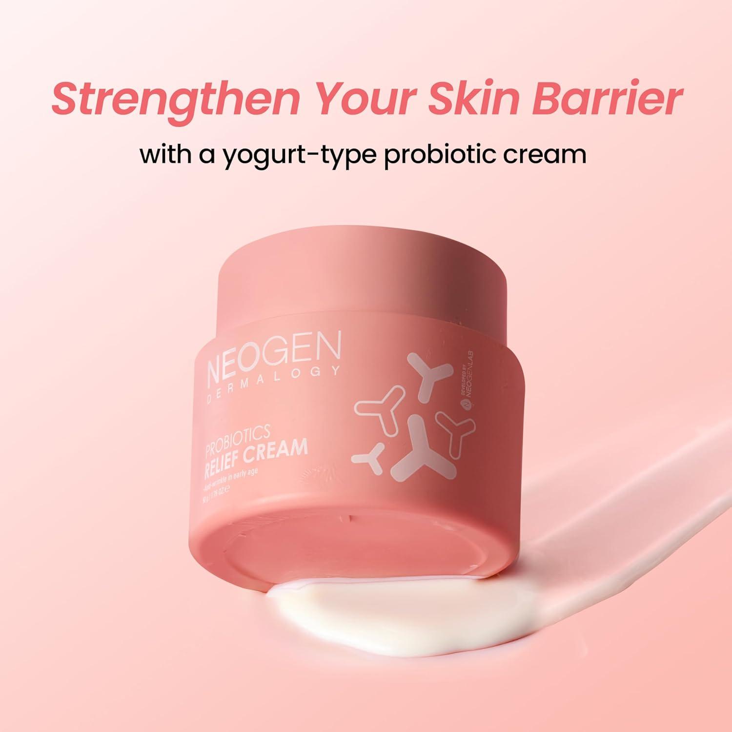 imageNEOGEN Probiotics Relief Cream 176 oz 50g Hydrating amp Firming Facial Moisturizer with Probiotics Lactobacillus amp Bifida amp Collagen Korean Skin CareRelief Cream