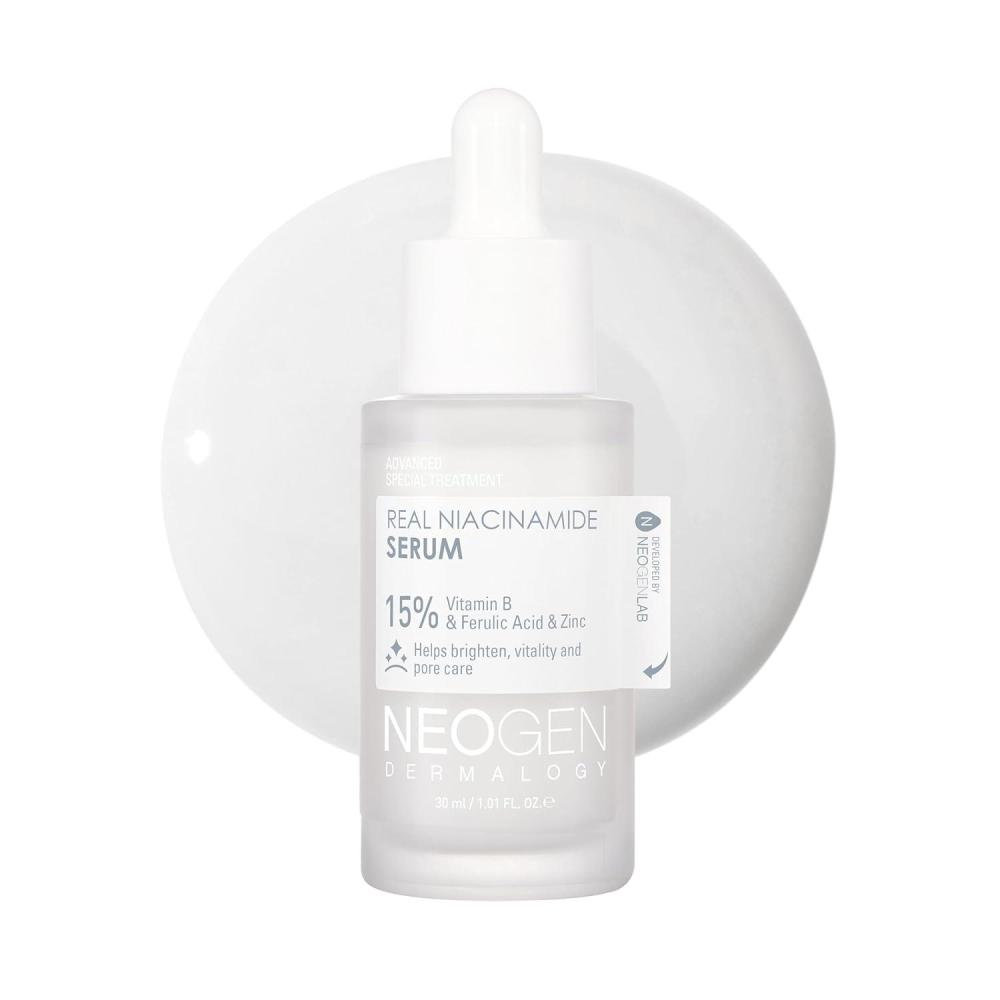 imageDERMALOGY by NEOGEN Real 15 Niacinamide Serum Pore Minimizing amp Dark Spot Correcting Face Serum with Zinc Hydrating Vegan Korean Skincare 101 fl oz 30 ml