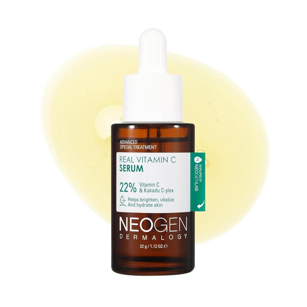imageDERMALOGY by NEOGEN Real Vitamin C Serum 112 oz 32g Brightening Revitalizing Serum with 22 Pure Ascorbic Acid Ferulic Acid Zinc and Niacinamide Korean Skin Care