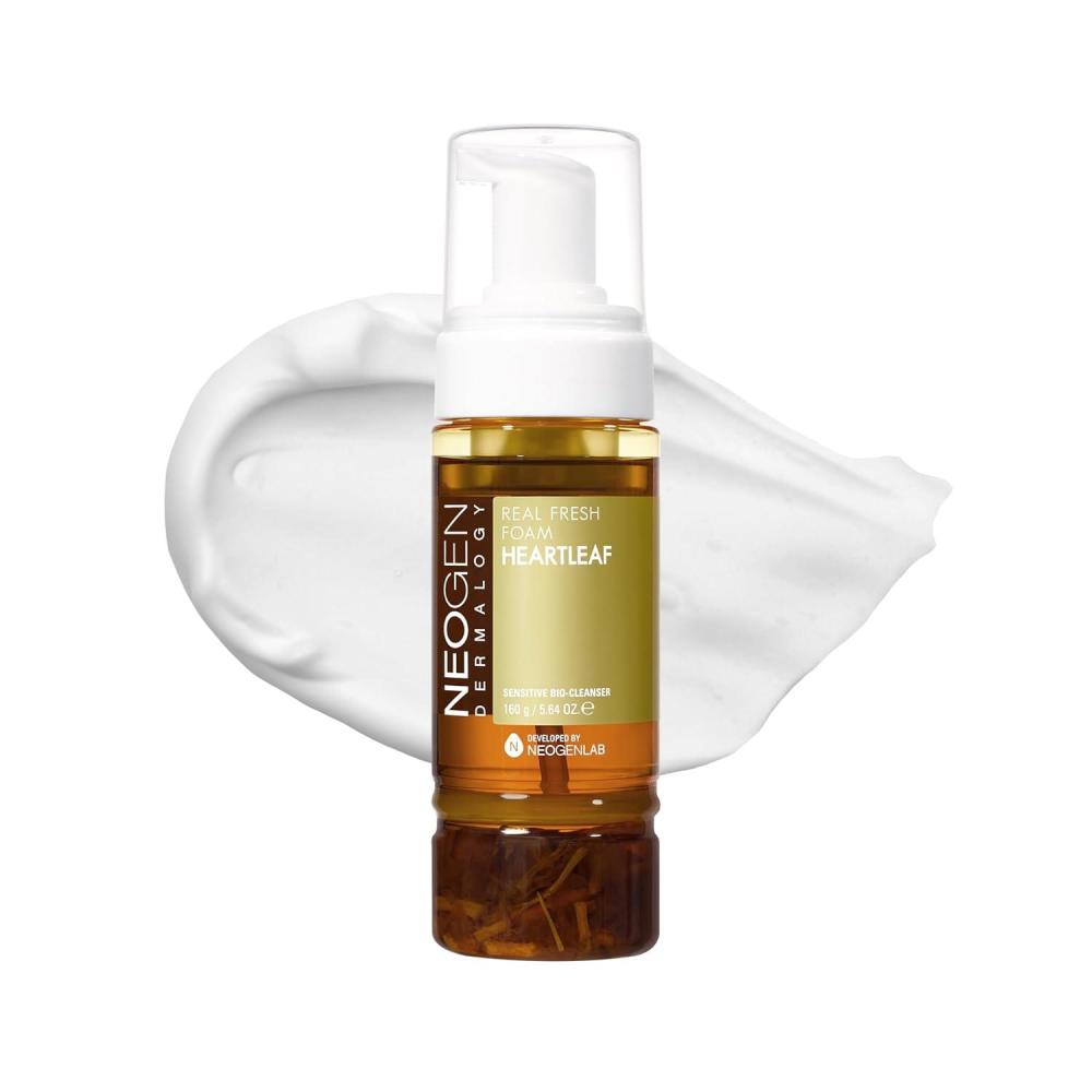 imageDERMALOGY by NEOGENLAB NEOGEN Real Fresh Cleansing Foam Heartleaf 564 oz 160g Vegan Cruelty Free Soothing Cleanser for Sensitive Skin Korean Skin Care
