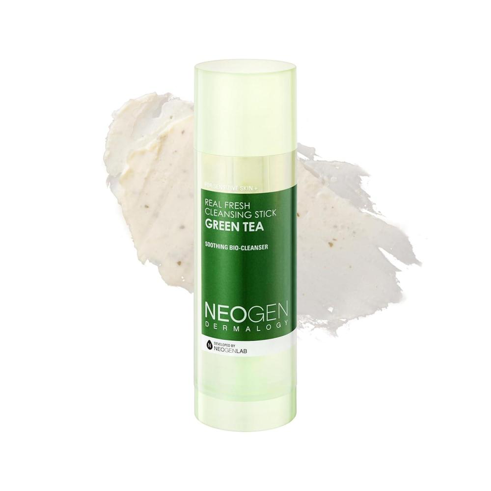 imageKBeauty NEOGEN DERMALOGY Makeup Remover Cleansing Stick with Green Tea Extract and Leaves Hydrating Travel Size Essential Real Fresh Cleansing Stick Green TeaBlackhead Remover