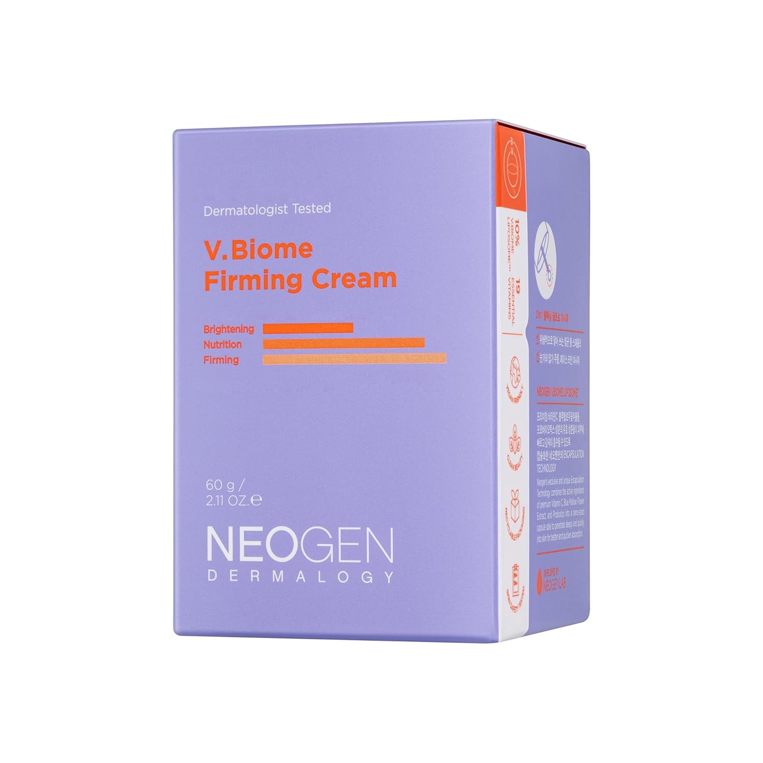 image:imageNEOGEN VBiome Firming Cream 211 oz 60 g Nourishing amp Firming Cream with Peptides amp Vitamins Massages skin with Globe Applicator Korean Skin CareFirming Cream
