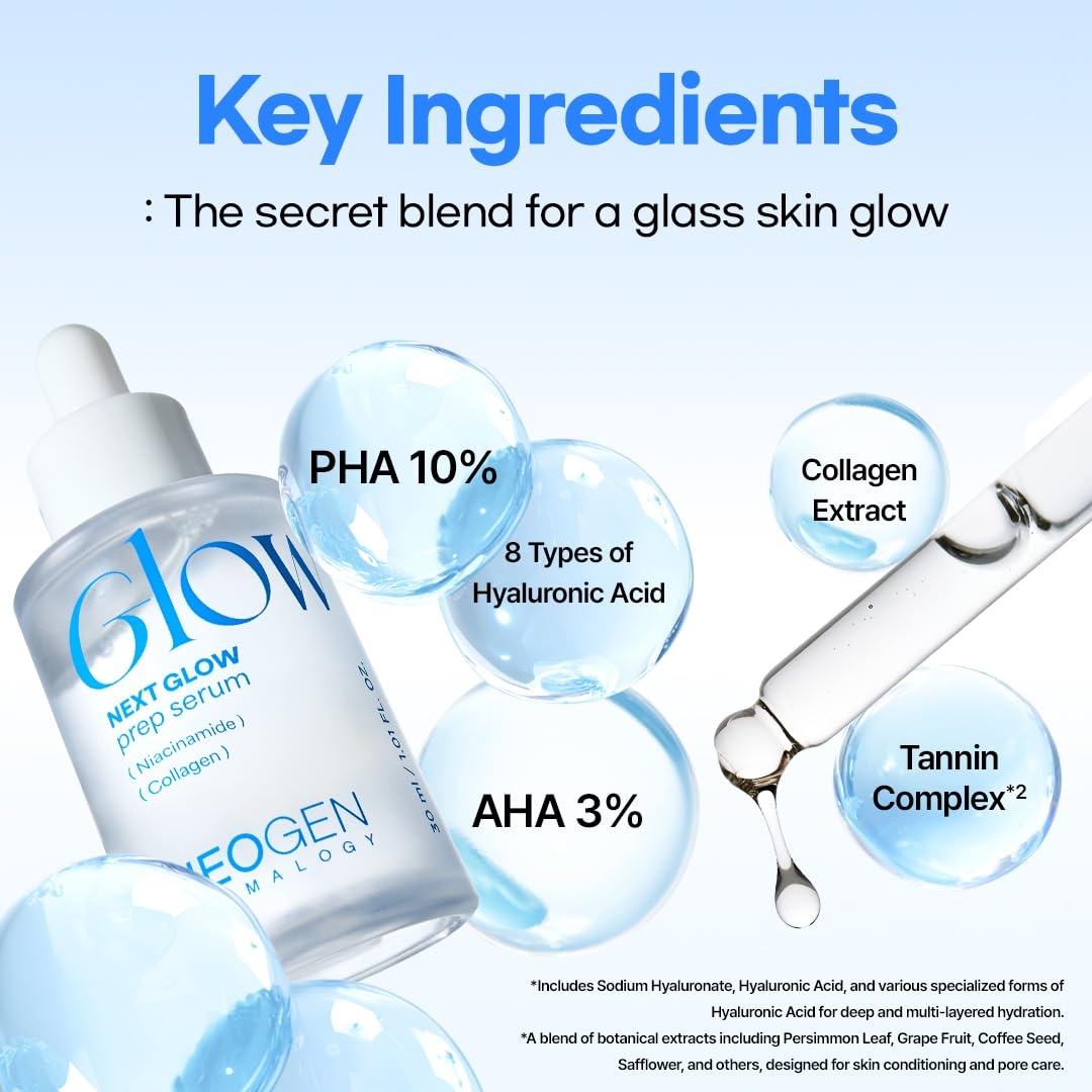 image:imageNEOGEN Dermalogy Next Glow Prep Serum 32ml 108 floz Pore Care amp Glass Skin Serum with Niacinamide 20000PPM PHA 10 AHA 3 amp 8x Hyaluronic Acid 302 Makeup Adhesion KBeauty