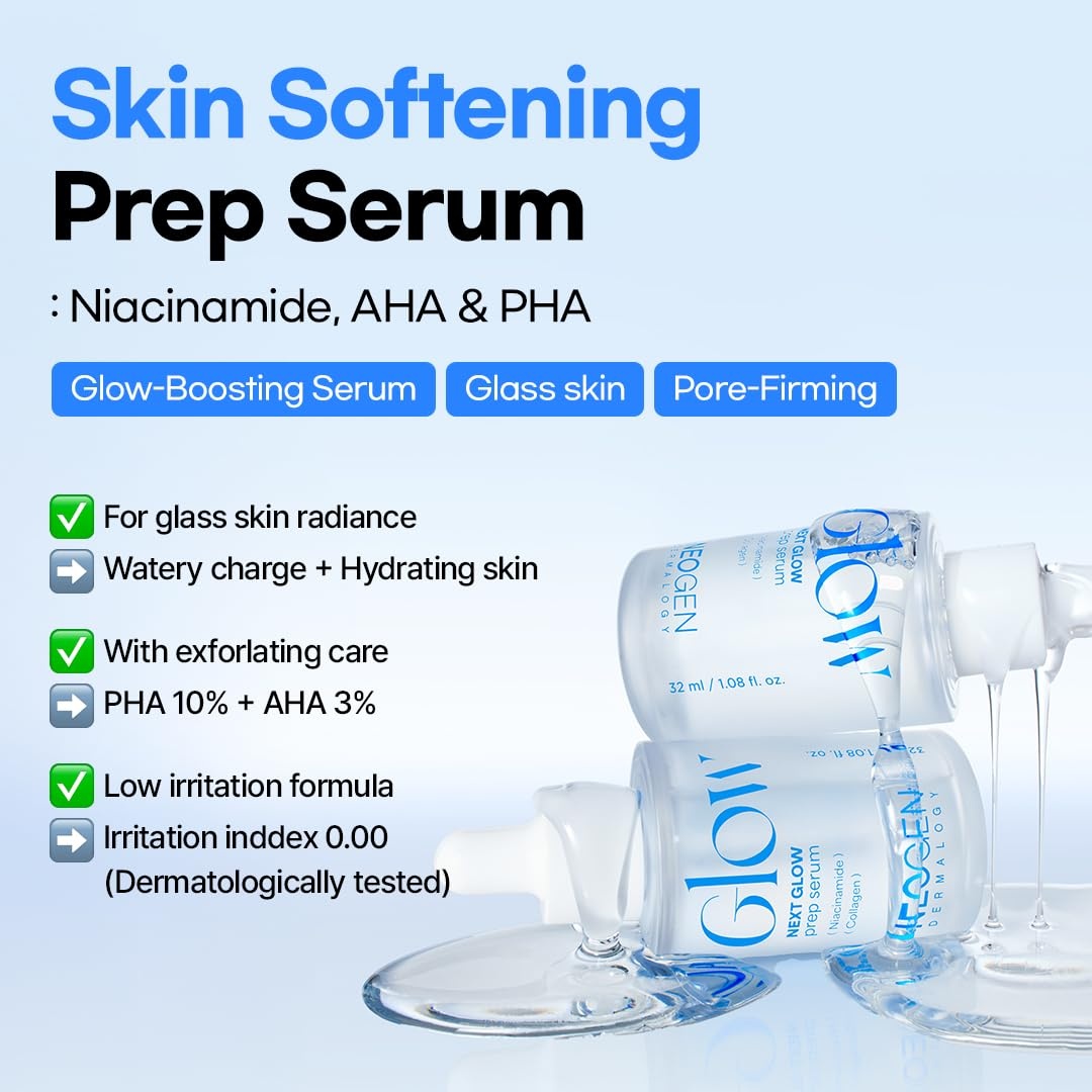 image:imageNEOGEN Dermalogy Next Glow Prep Serum 32ml 108 floz Pore Care amp Glass Skin Serum with Niacinamide 20000PPM PHA 10 AHA 3 amp 8x Hyaluronic Acid 302 Makeup Adhesion KBeauty