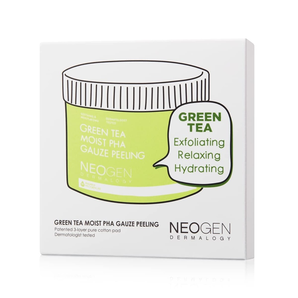 image:imageDERMALOGY by NEOGENLAB PHA Gauze Peeling  Formulated with AHA BHA PHA Exfoliating amp Cleansing Pad 10  Green tea